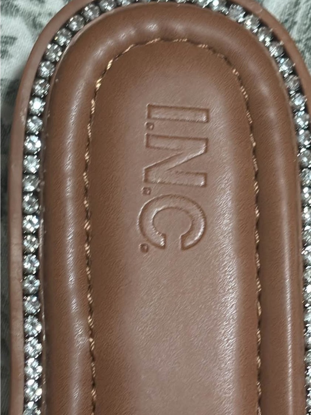 INC Woven Straw Slide Sandals with Silver Bead Accent - Women's - Picture 3 of 3